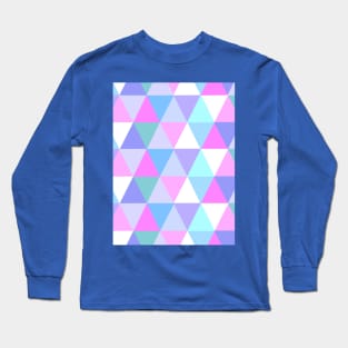 Pastel Geometric Art Pink and Blue Long Sleeve T-Shirt